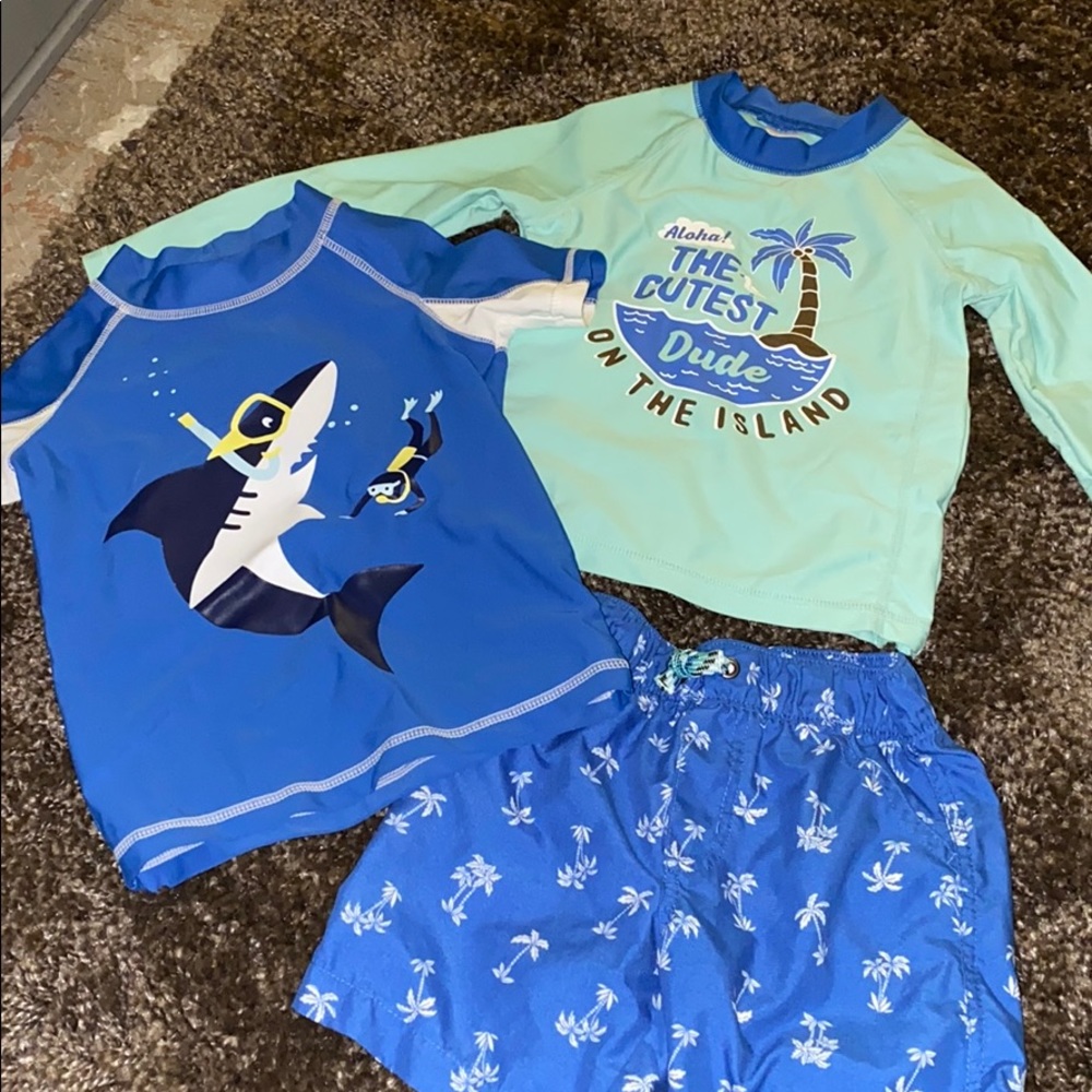 Toddler Boys Swim Rash Guard and Bathing Suit